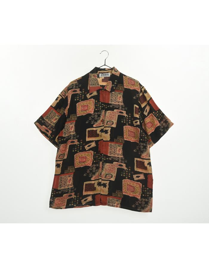 CHICKITA&#039;S 실크100% 패턴 셔츠/MAN L